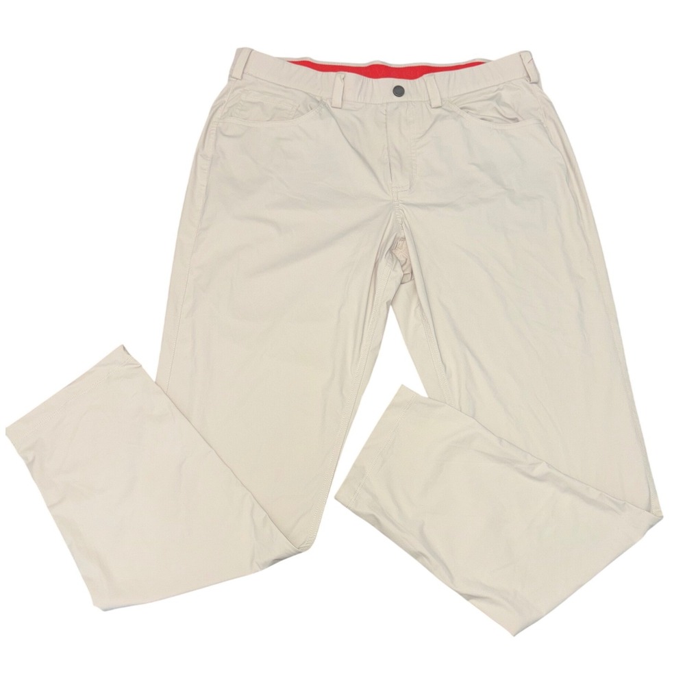 Redvanly Performance Golf Pants Mens XL Cream Stretch Athletic Tech Trousers